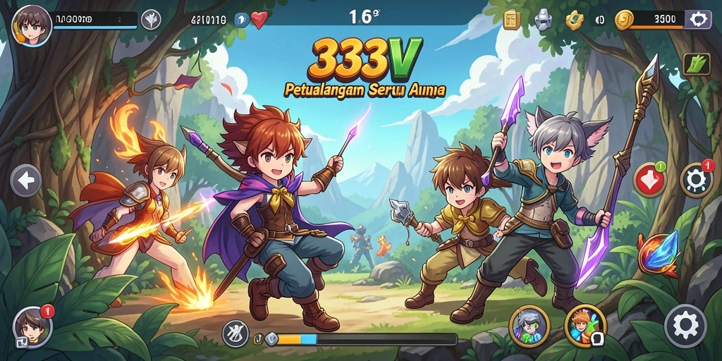 Tampilan dinamis gameplay anime 333V yang menarik.