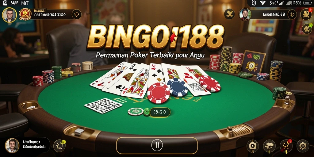 Tampilan gameplay seru dalam aplikasi BINGO188 yang menghadirkan poker menegangkan.