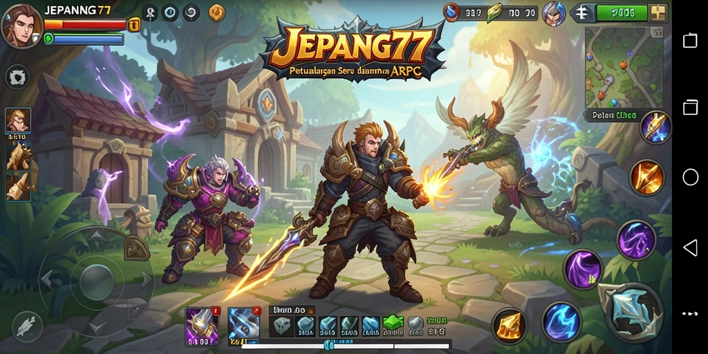 Screenshot JEPANG77 menampilkan aksi pertarungan seru dalam dunia ARPG.