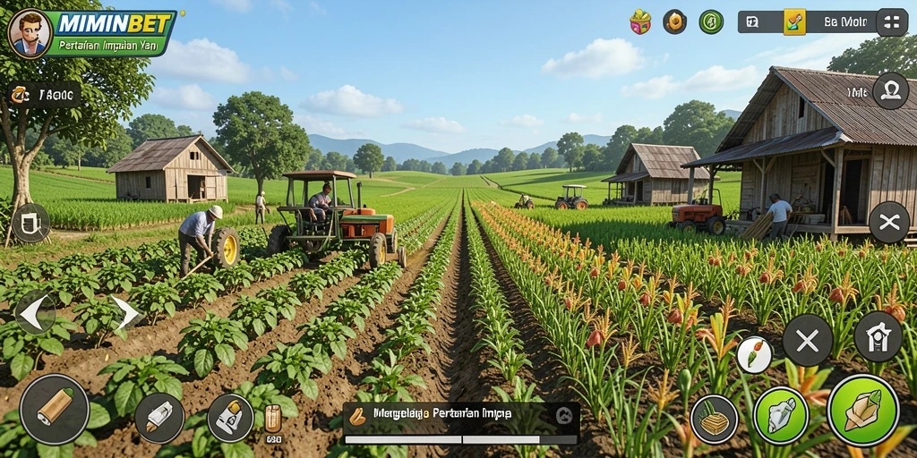 Gameplay menarik dari MIMINBET yang menampilkan dunia pertanian.