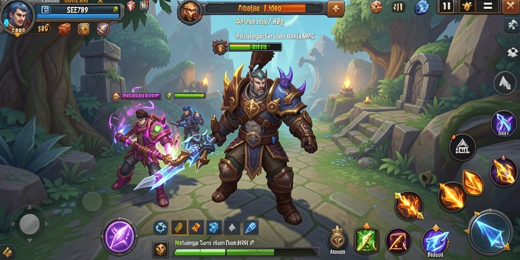 Tangkapan layar gameplay SEE789 dengan pertempuran ARPG yang mendebarkan.