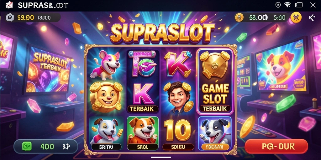 Tampilan gameplay menarik dari SUPRASLOT yang menghadirkan keseruan bermain Slot.