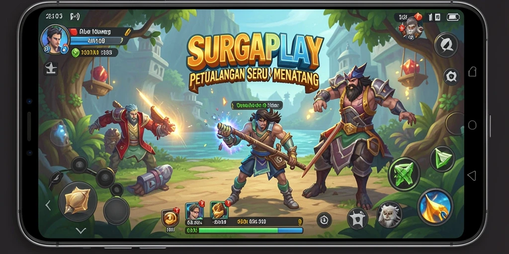 Tangkapan layar utama SURGAPLAY menampilkan aksi petualangan yang mendebarkan.